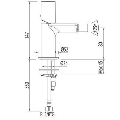 MAX-TRES 06122001D Grifo Bidé C/Desagüe Automático - Imagen 2