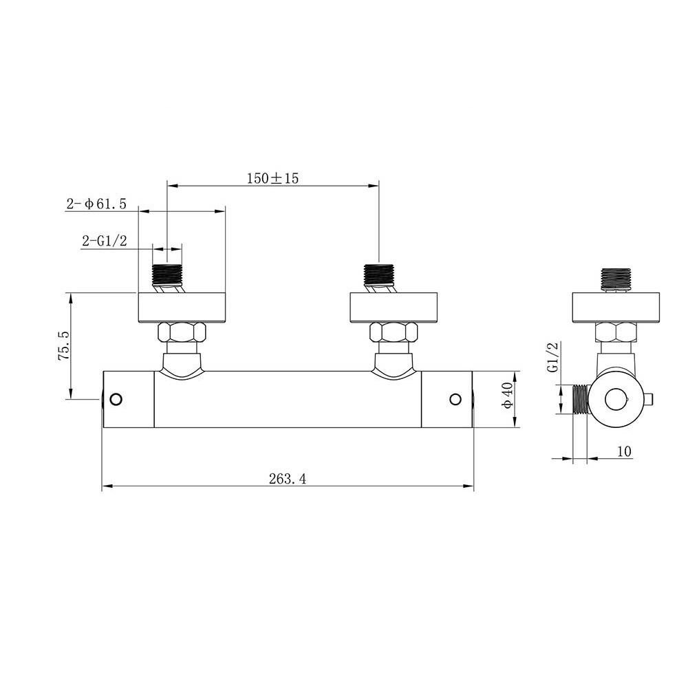 LLAVISAN L154224 PARÍS Grifo Ducha termostática Equipo Zinc - Imagen 4