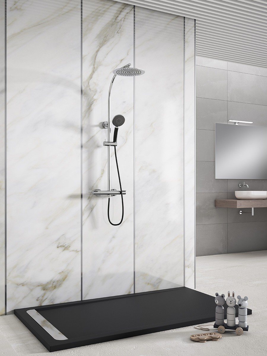 STROHM TEKA 182310200 HEALTHY Columna De Ducha Termostática Flexo y Teléfono Negro - Imagen 2