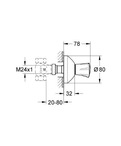 GROHE 19 808 001 COSTA L llave de paso indice azul - Imagen 2