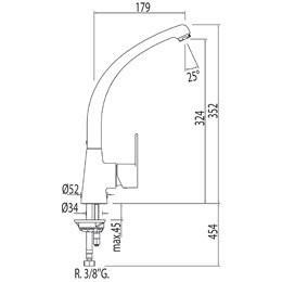 TRES 01744702 BM-TRES Grifo Fregadero Vertical - Imagen 2