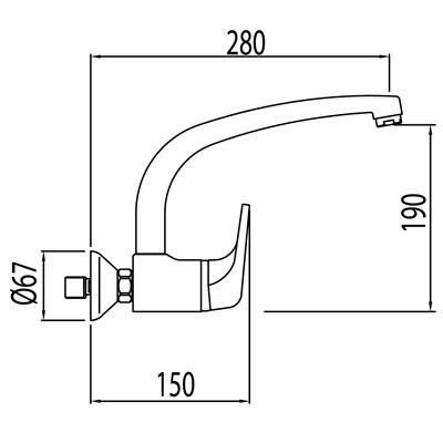 ECO-TRES 17033202 Grifo Fregadero Pared - Imagen 2