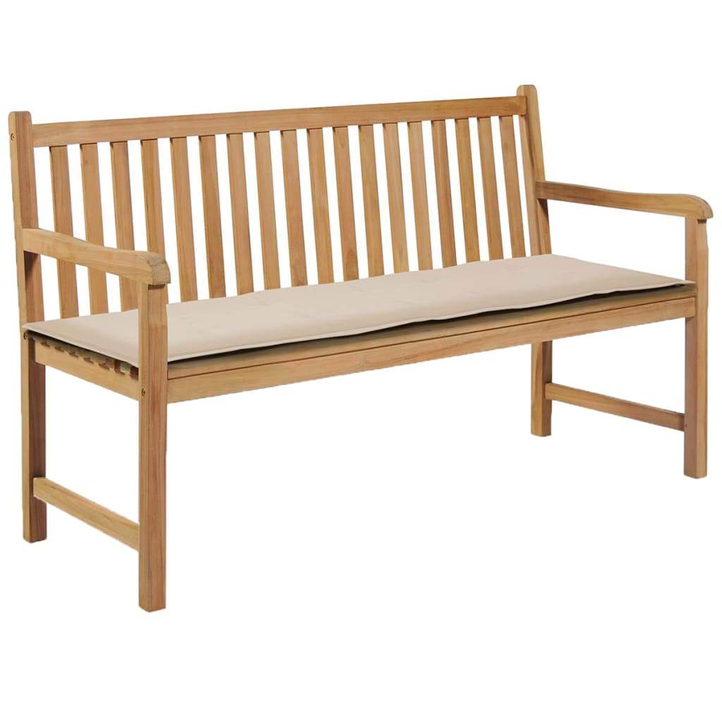 VXL Cojín De Banco De Jardín Blanco Crema 150X50X4 Cm