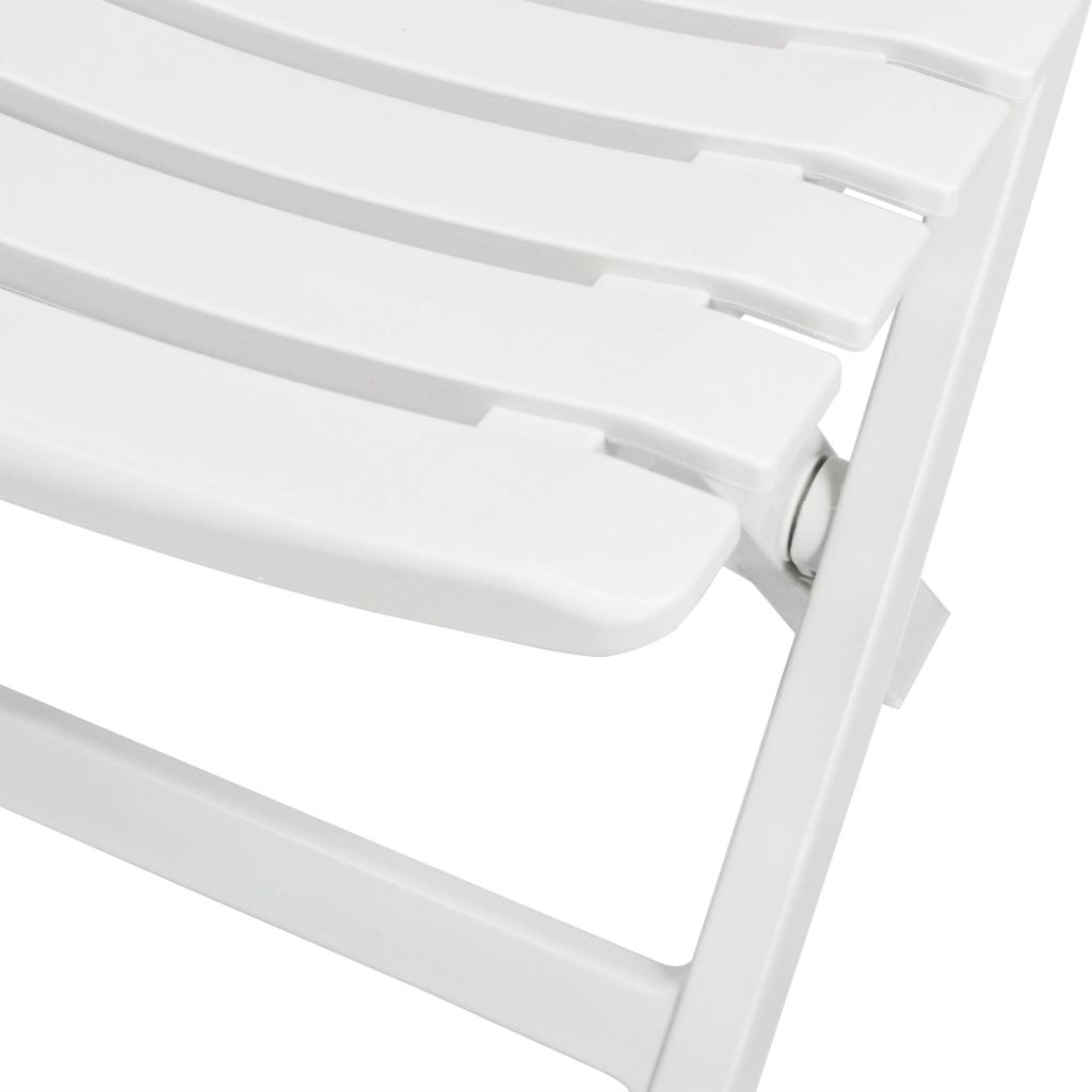 VXL Mesa Y Sillas Bistró De Jardín Plegables 3 Pzas Plástico Blanco - Imagen 4
