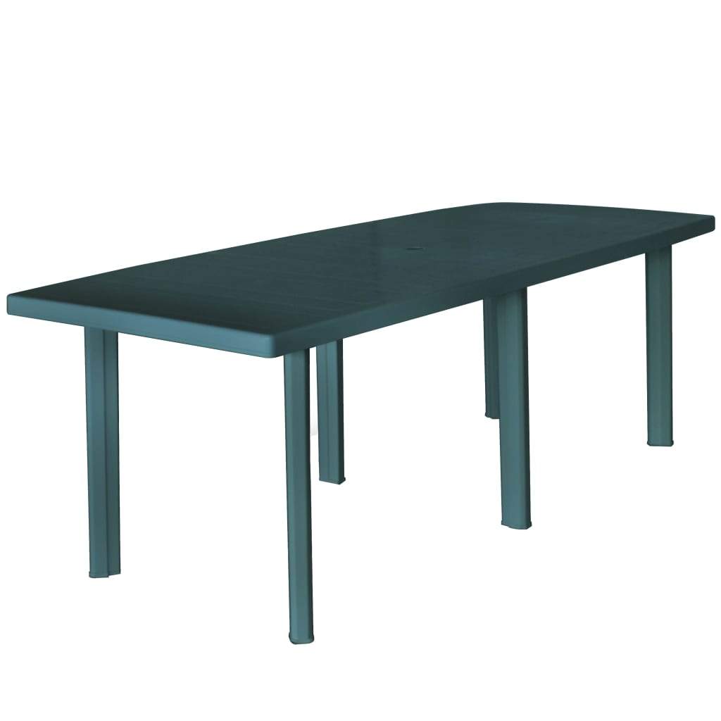 VXL Mesa De Jardín De Plástico Verde 210X96X72 Cm