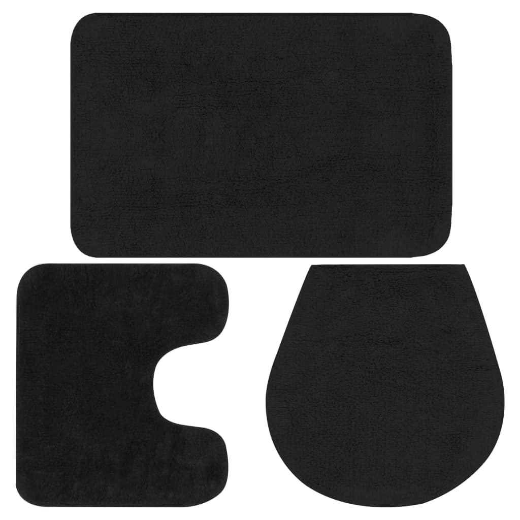 VXL Conjunto De Alfombrillas De Baño De Tela 3 Piezas Antracita