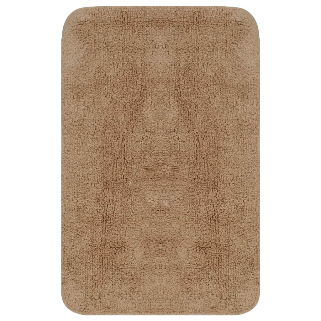 VXL Conjunto De Alfombrillas De Baño De Tela 2 Piezas Beige - Imagen 3