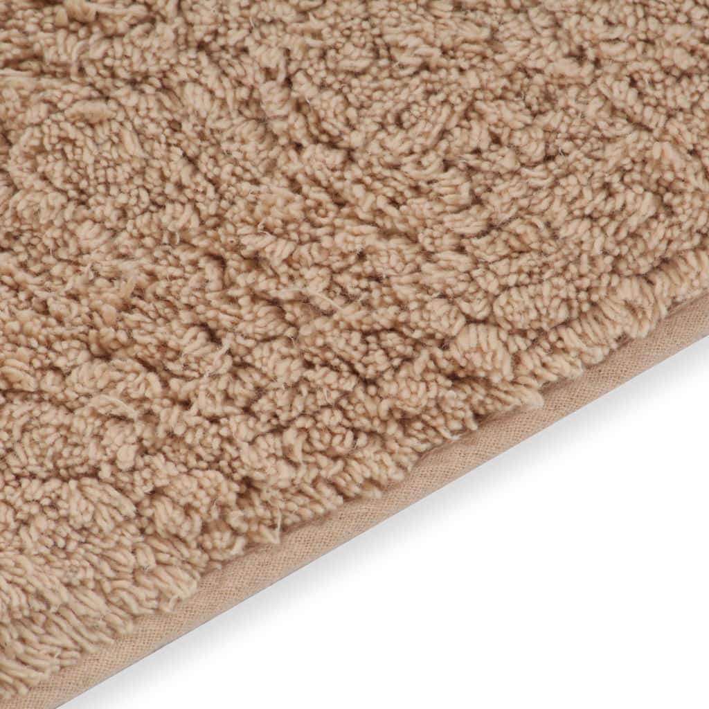 VXL Conjunto De Alfombrillas De Baño De Tela 2 Piezas Beige - Imagen 5