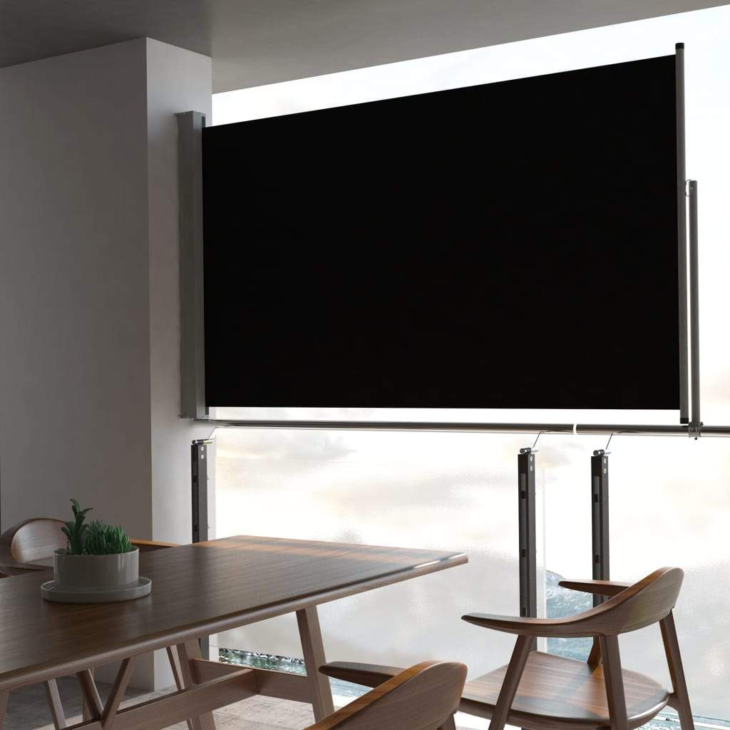 VXL Toldo Lateral Retráctil Para Patio 140X300 Cm Negro