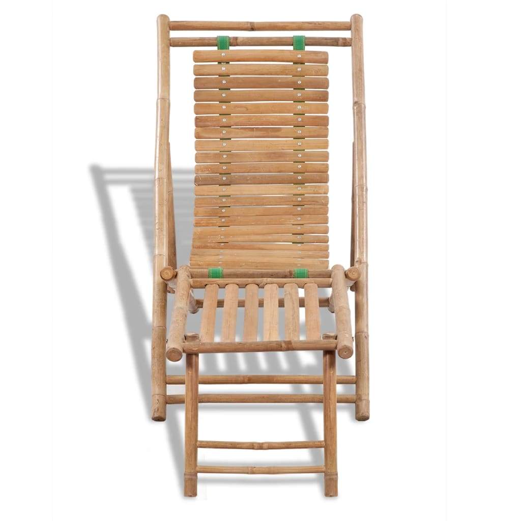 VXL Silla De Jardín Con Reposapiés De Bambú - Imagen 2