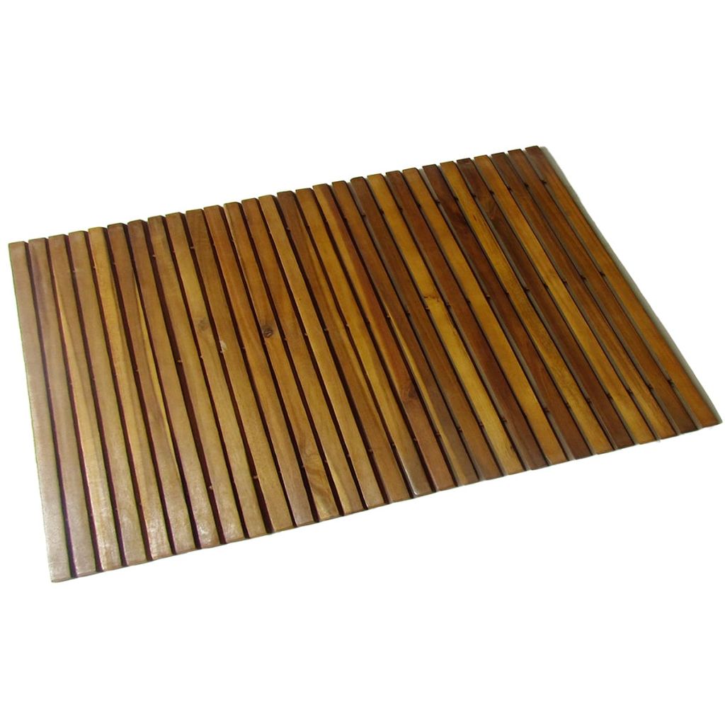 VXL Alfombra De Acacia Para El Baño, 80 X 50 Cm
