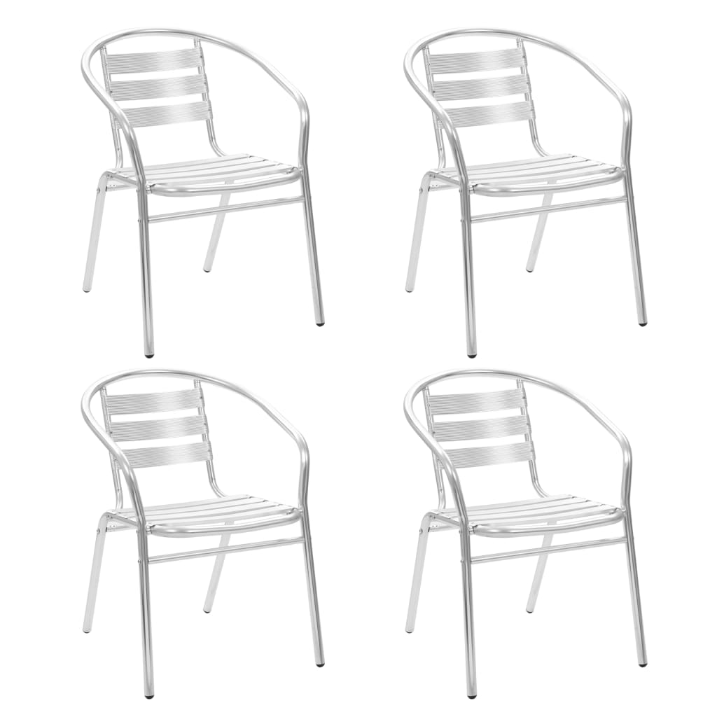VXL Sillas Apilables De Jardín 4 Unidades Aluminio