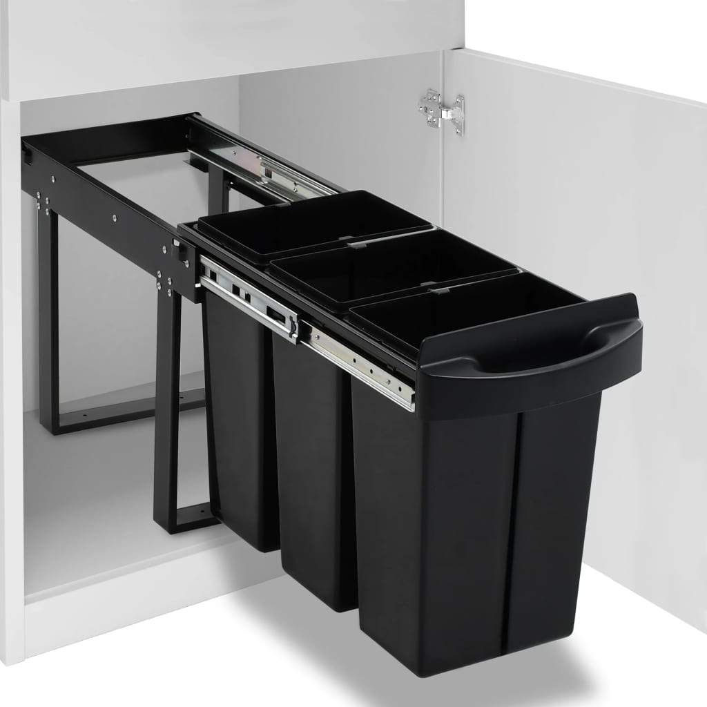 VXL Cubo De Basura De Cocina Extraíble Reciclaje Cierre Suave 36 L