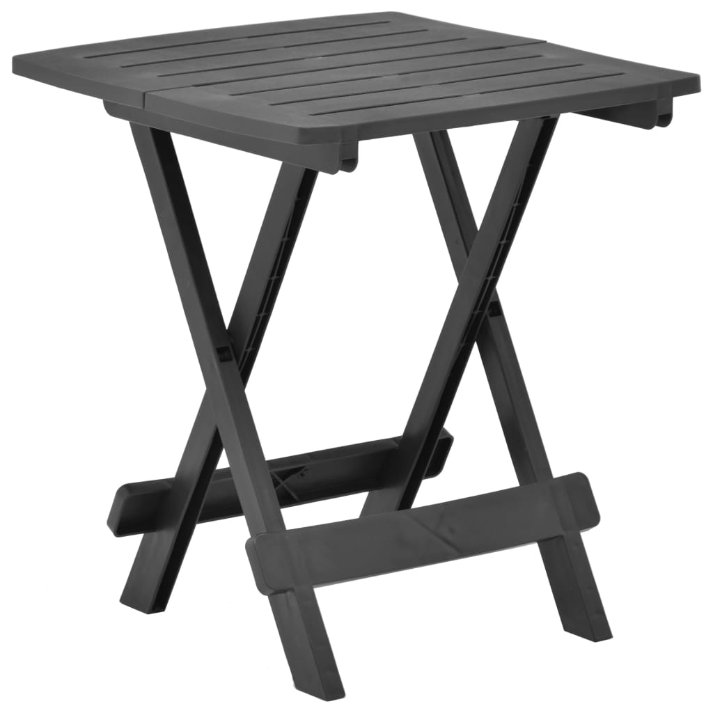 VXL Mesa De Jardín Plegable De Plástico Gris Antracita 45X43X50 Cm