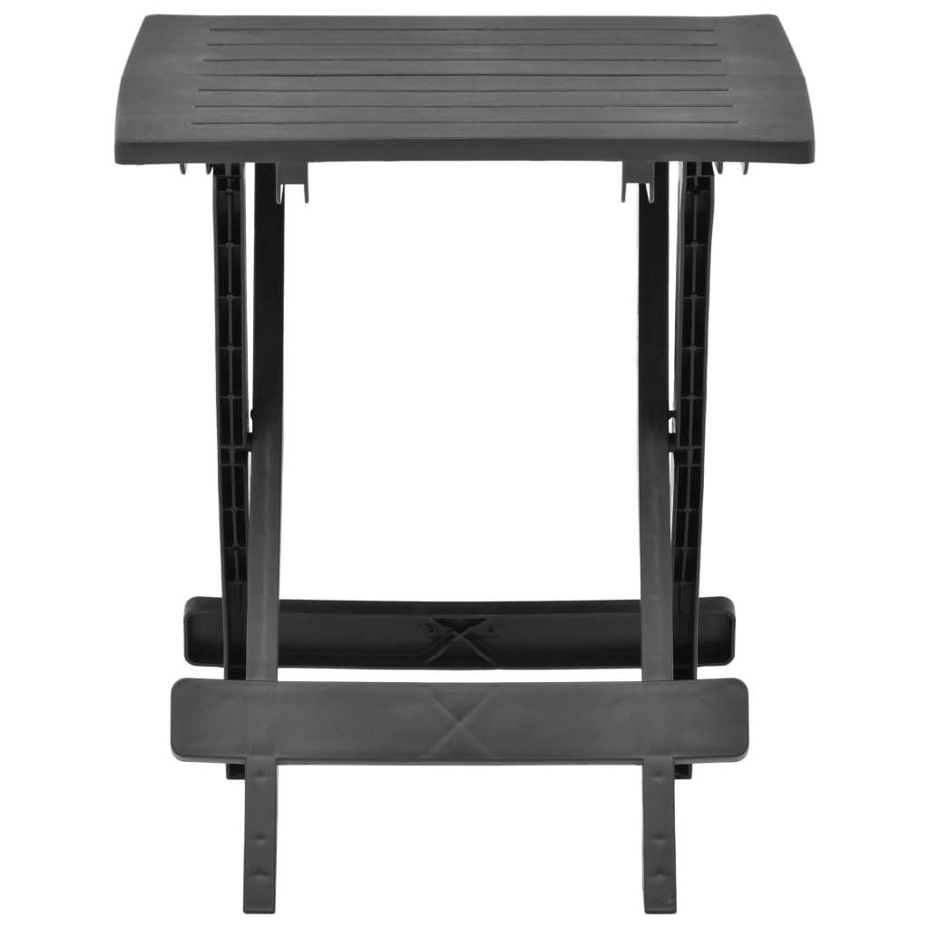 VXL Mesa De Jardín Plegable De Plástico Gris Antracita 45X43X50 Cm - Imagen 2