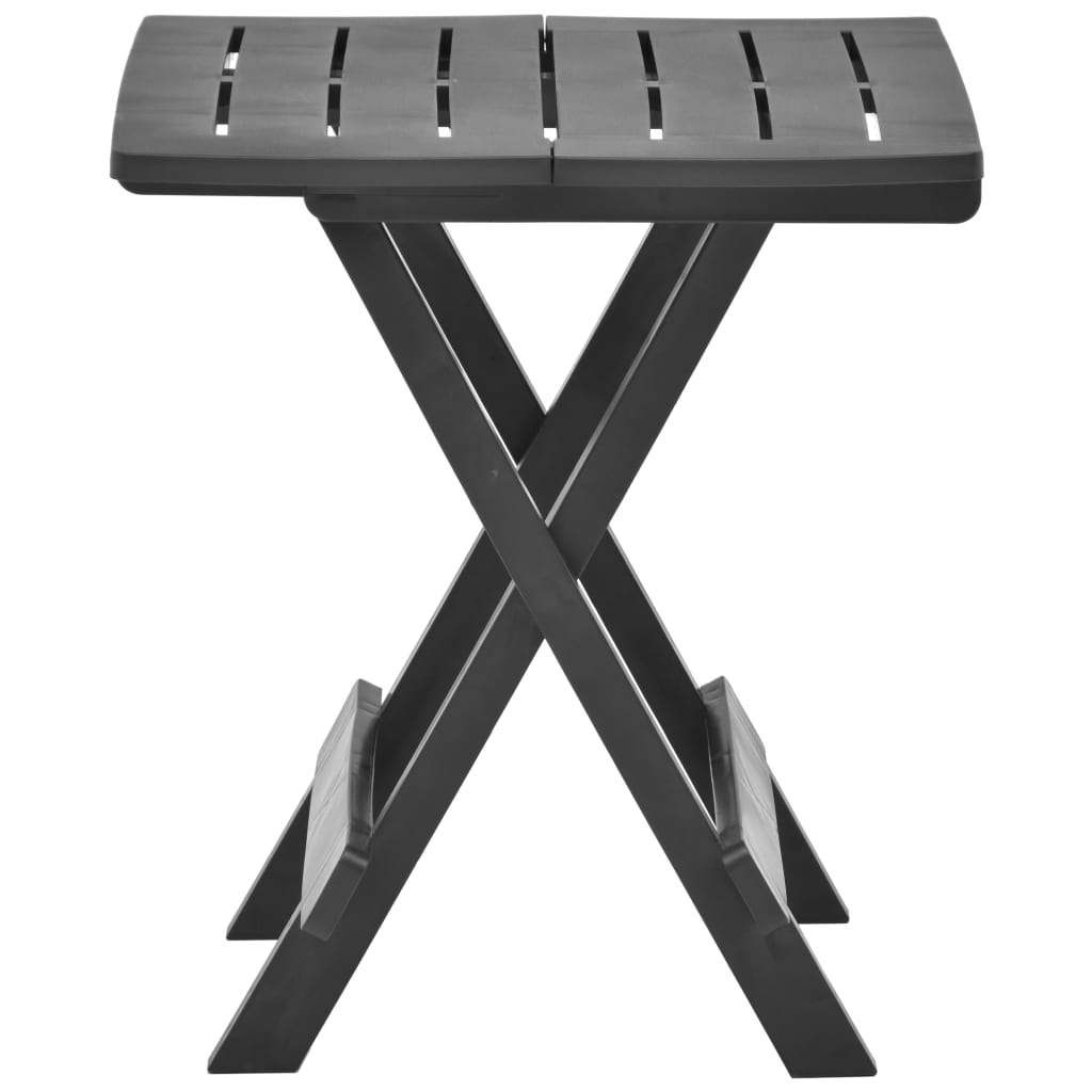 VXL Mesa De Jardín Plegable De Plástico Gris Antracita 45X43X50 Cm - Imagen 3
