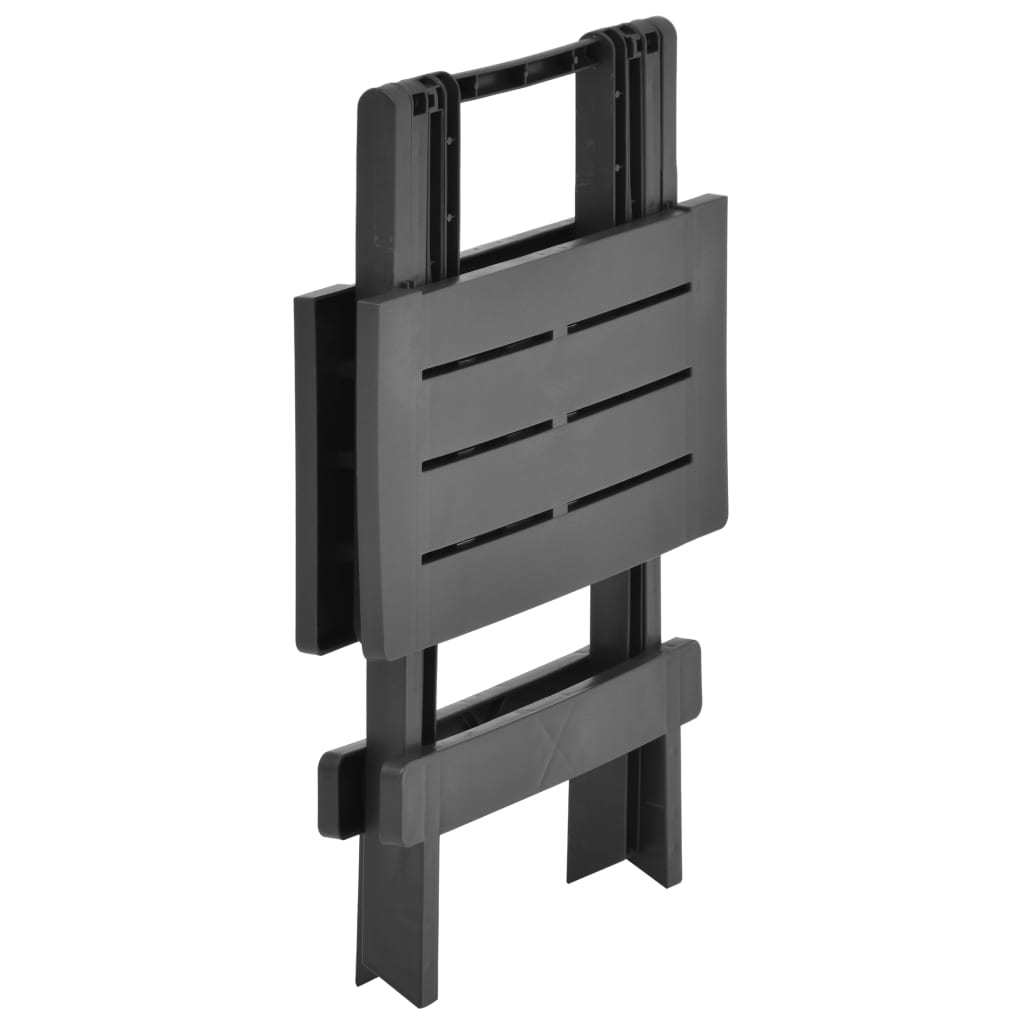 VXL Mesa De Jardín Plegable De Plástico Gris Antracita 45X43X50 Cm - Imagen 4