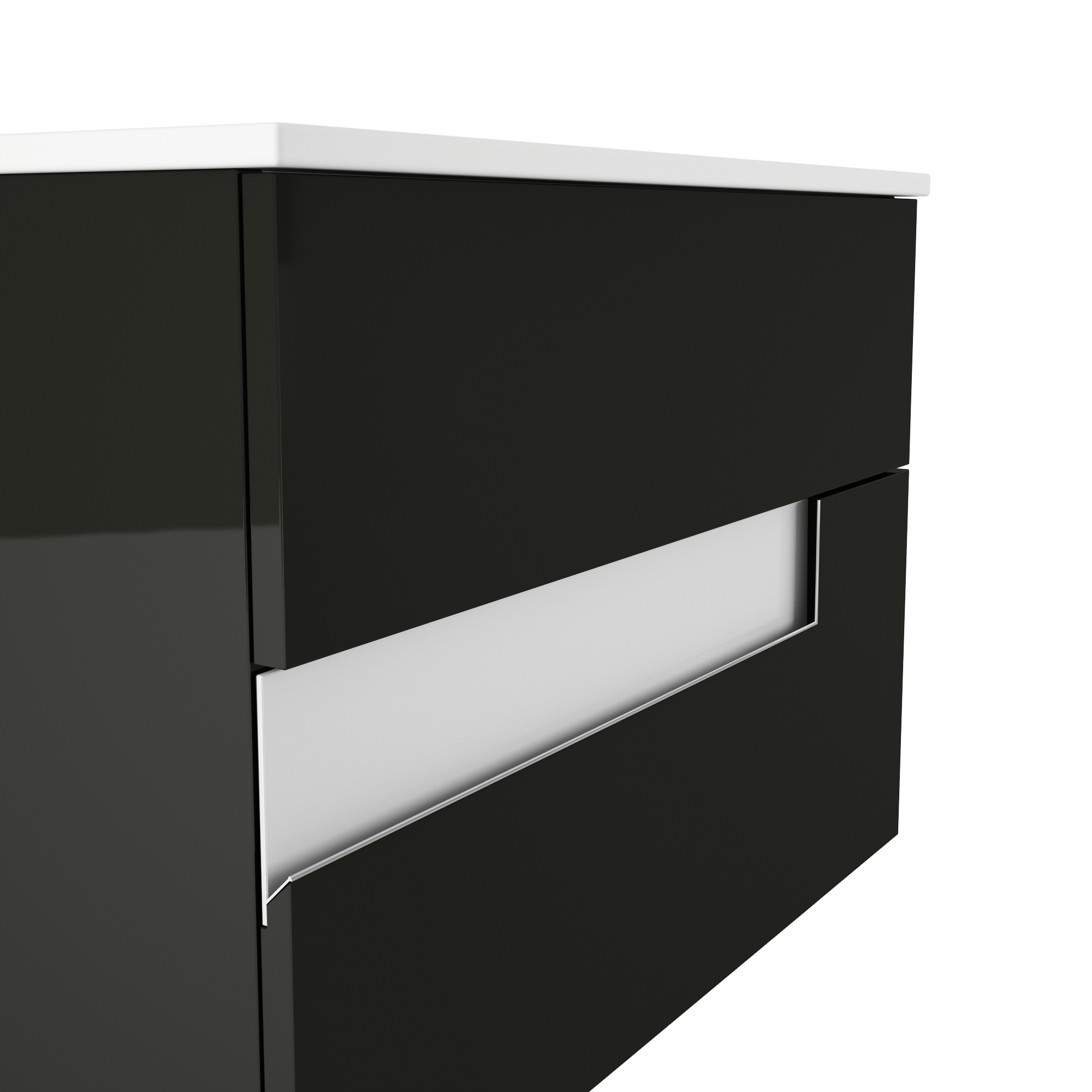 VISOBATH VISION Conjunto Mueble Completo Suspendido 2 Cajones Gris Brillo/Blanco - Imagen 3