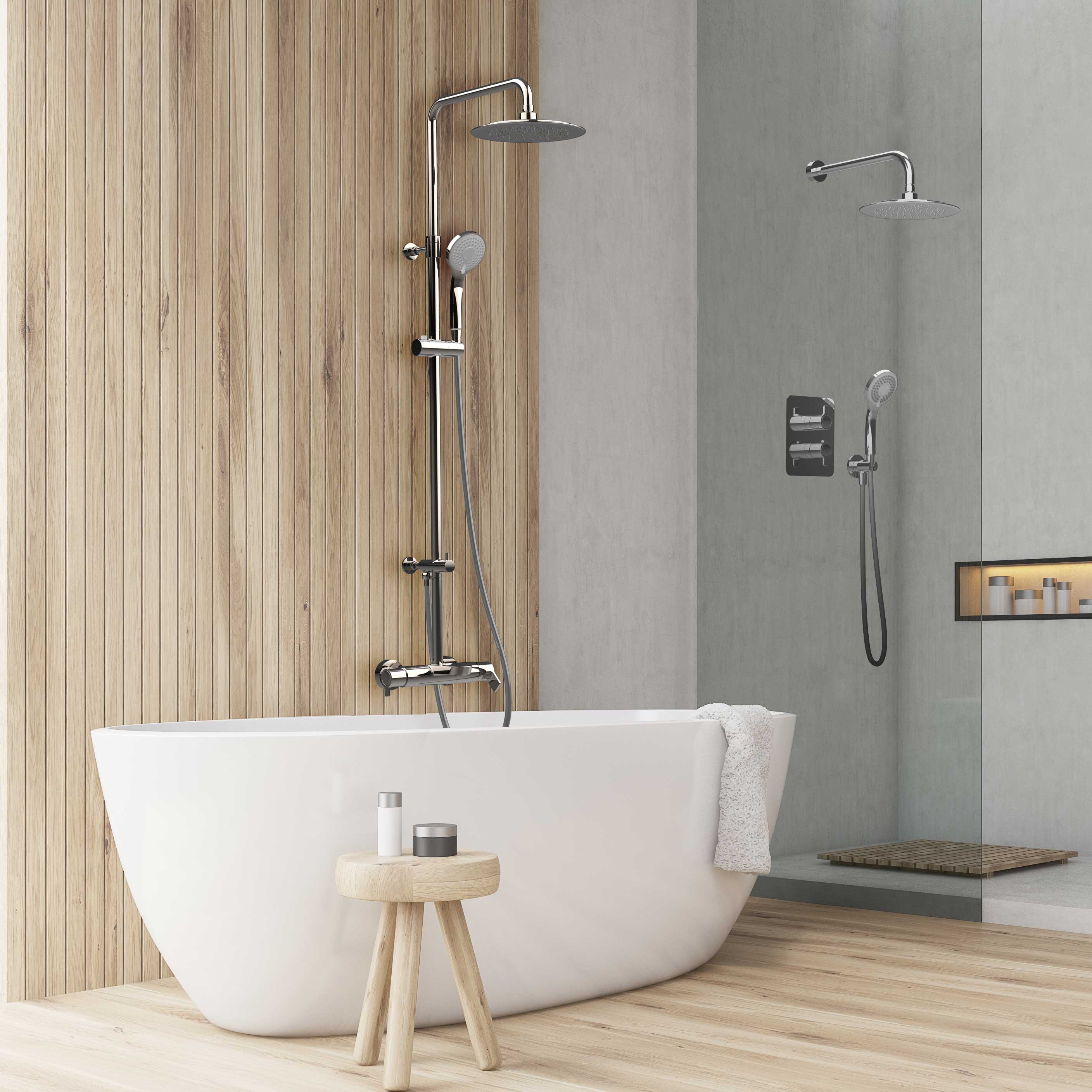 RAMON SOLER 945602RP300 BLAUTHERM Grifo Conjunto Termostático Baño-Ducha Barra Telescópica Cromo - Imagen 2