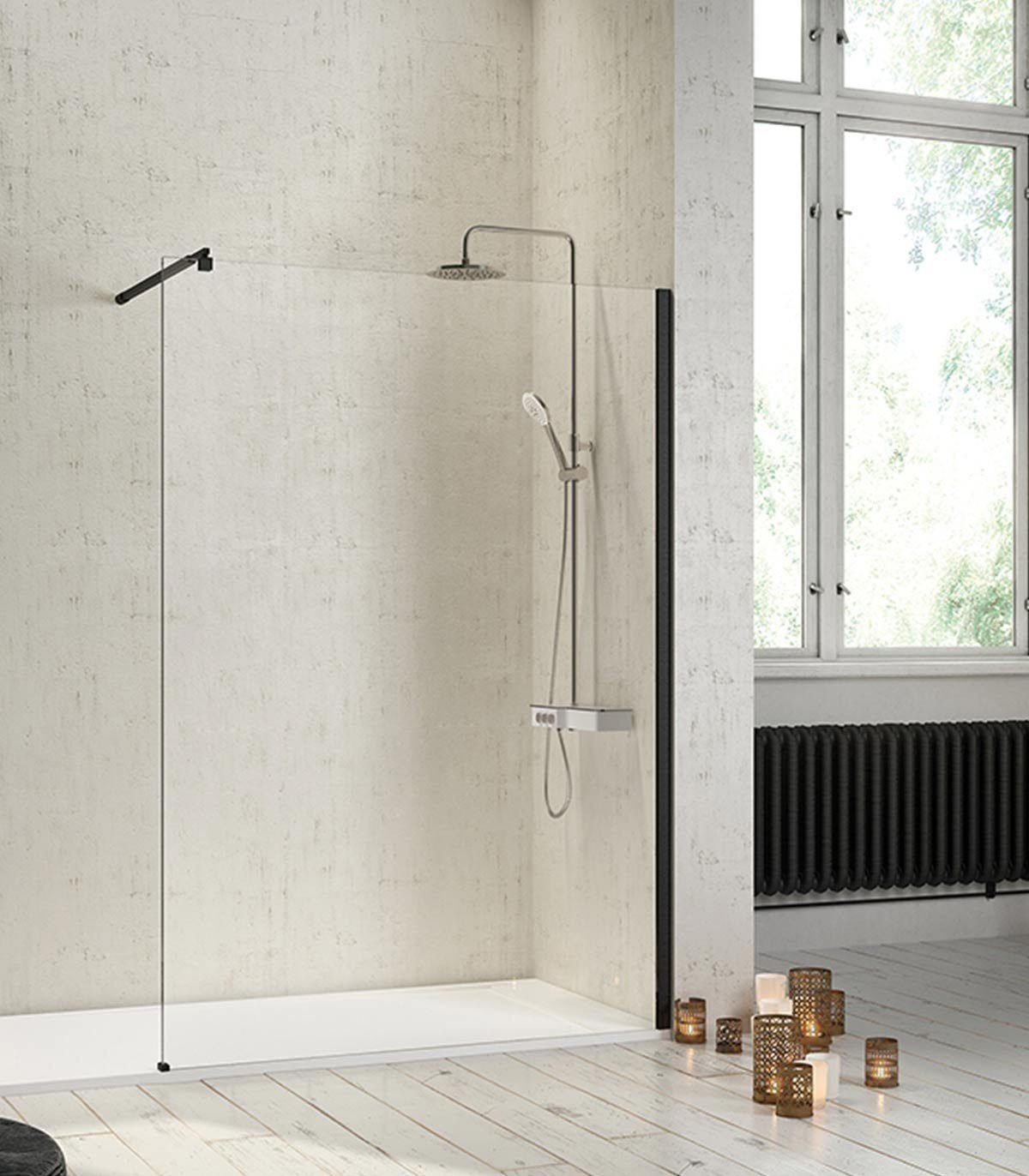 KASSANDRA FR643 FRESH Fijo Ducha Perfil Negro